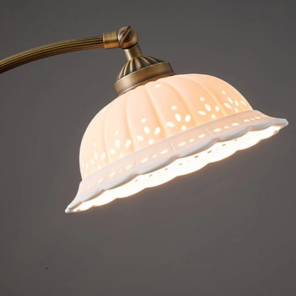 Ceramic Lampshade Vintage Table Light Copper E14 Bulb Bedroom Bedside Foyer Desk Lamp