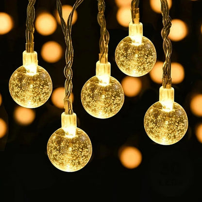 1.5-10m LED Crystal Ball Garland String Lights Indoor Decor Holiday Christmas Lamp