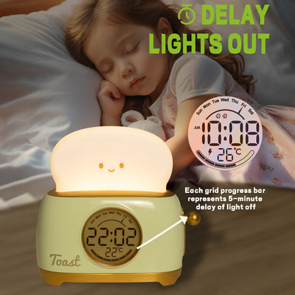 Kid Alarm Clock LED Night Light Digital Clock Children's Sleep Trainier