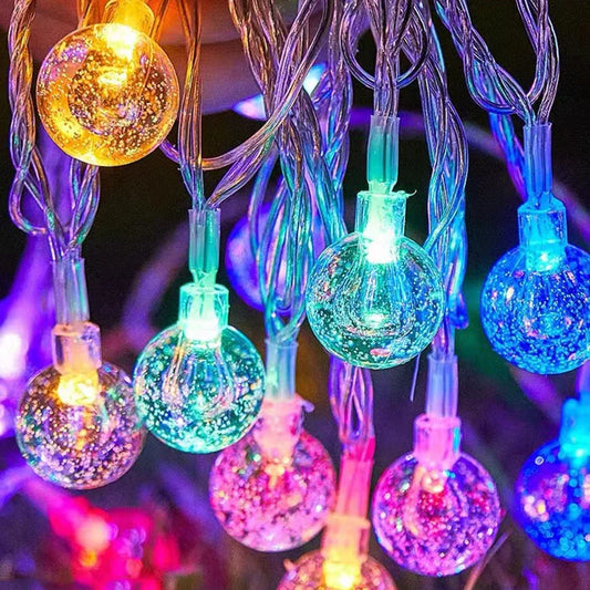 1.5-10m LED Crystal Ball Garland String Lights Indoor Decor Holiday Christmas Lamp