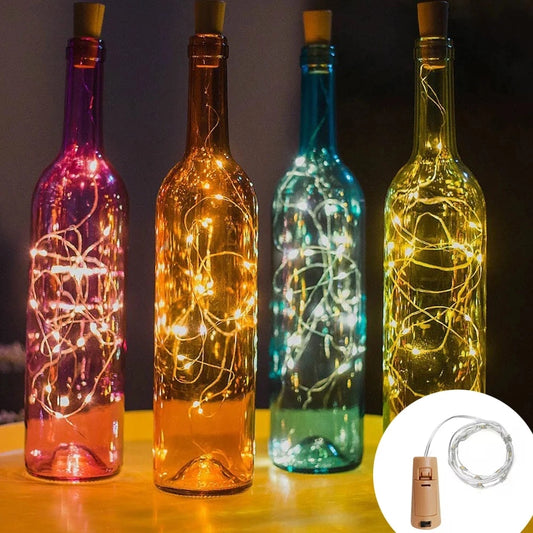 1/2/3M LED wine bottle cork string lights holiday decoration garland wine