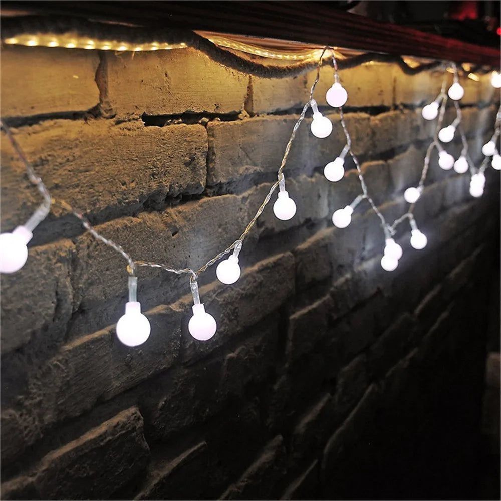 5M 10M 20M 30M 50M LED Ball String Lights Christmas Bulb Fairy Garlands Outdoor
