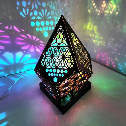 Usb Bohemian Led Projection Table Lamp Light Projector Colorful Desk Night