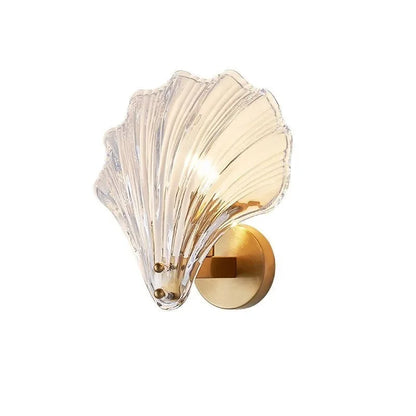 Nordic Simple Glass Shell Wall Lamp Bedroom Living Room Corridor Wall Light