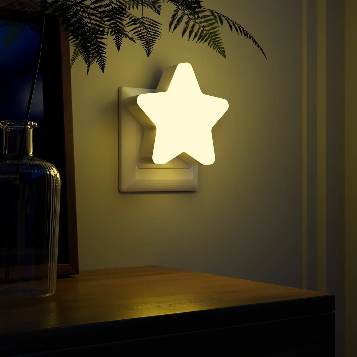 Star Shape Night Lights LED Light Sensor Night Lights Plug in Auto on/Off
