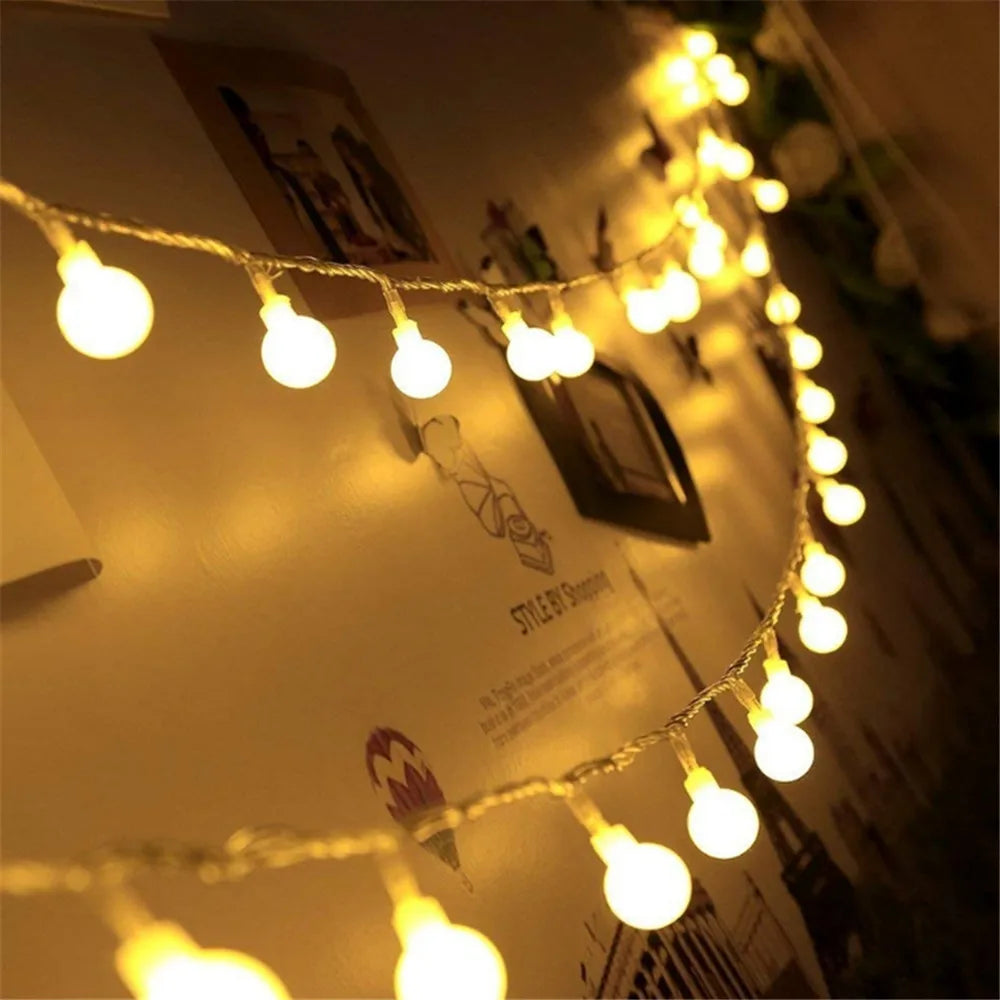 5M 10M 20M 30M 50M LED Ball String Lights Christmas Bulb Fairy Garlands Outdoor