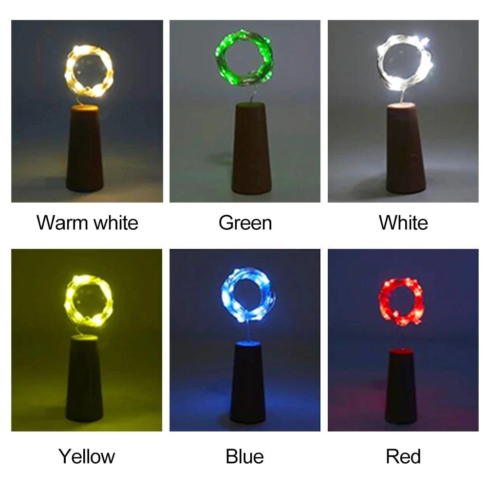 1/2/3M LED wine bottle cork string lights holiday decoration garland wine