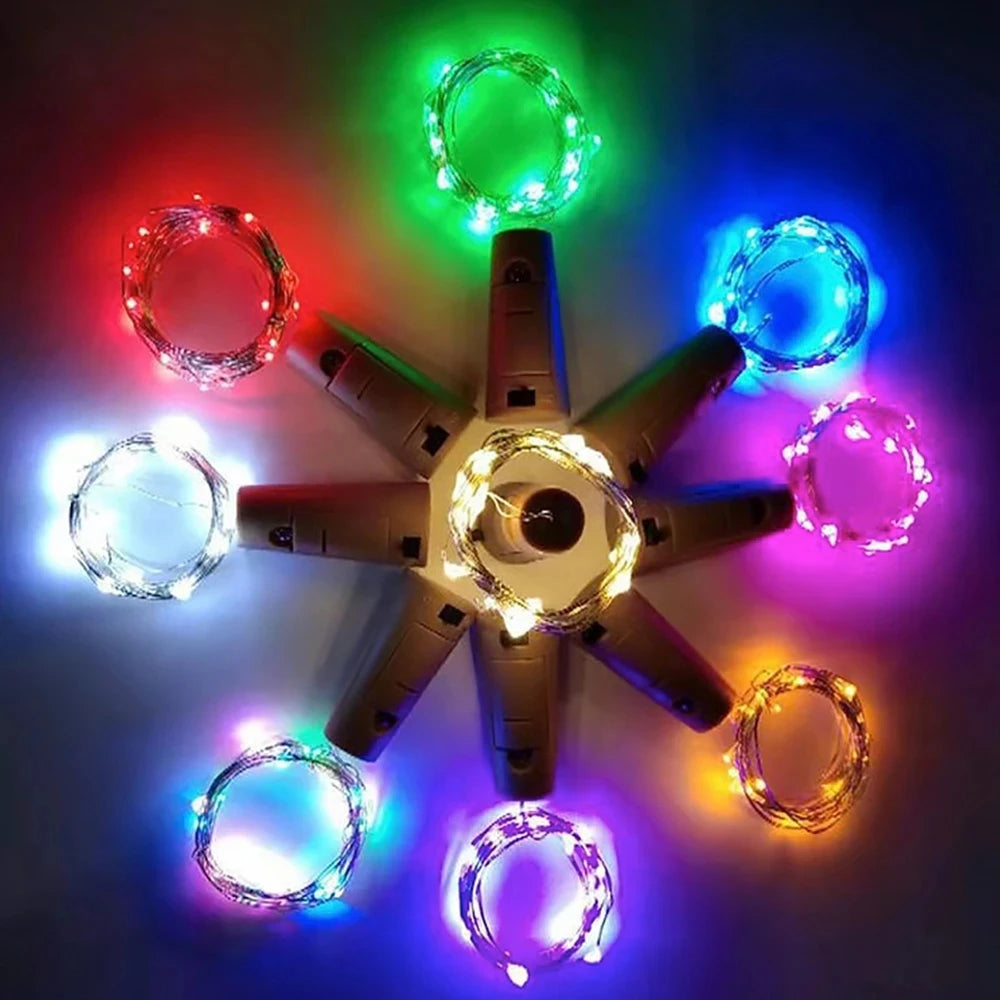 1/2/3M LED wine bottle cork string lights holiday decoration garland wine