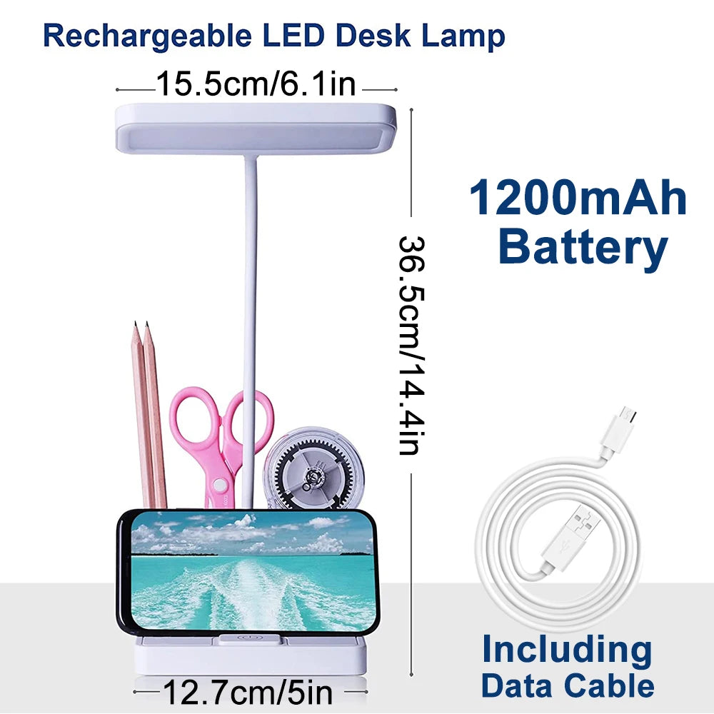 Desk Lamp Rechargeable Light Usb Led Table Lamp Office Study Reading Desk