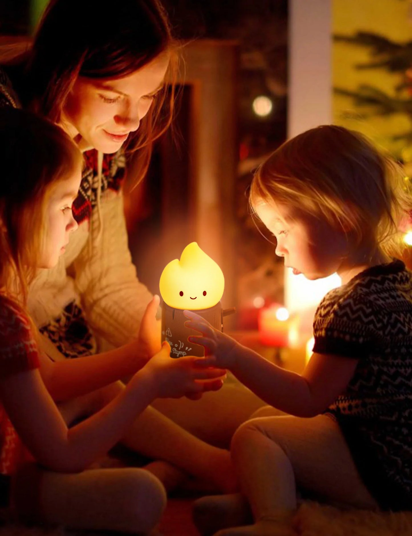 Flameless Candles Night Light Cute Sleeping Nightlights Dimmable 2 Lighting Modes