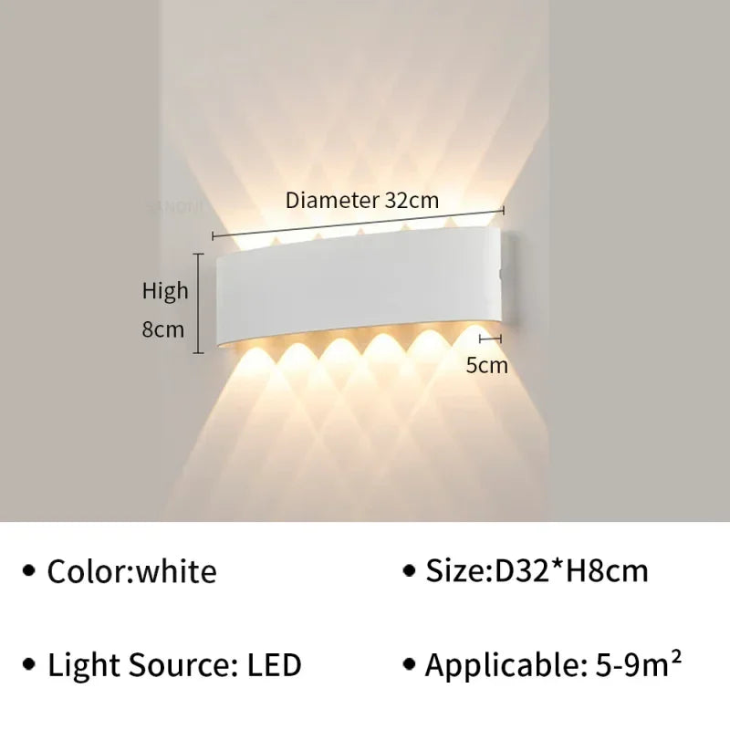Modern LED Wall Lamp IP65 Waterproof Wall Lights for Outdoor Garden Sconce