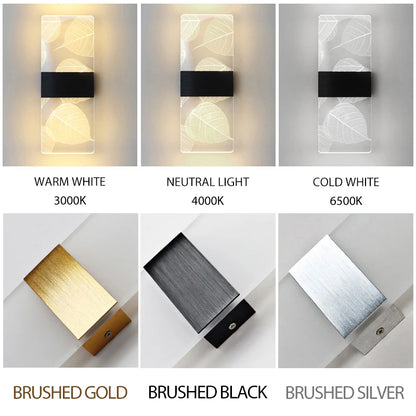 Acrylic Indoor Wall Lamp 6W LED Wall Light Bedroom Living Room Balcony