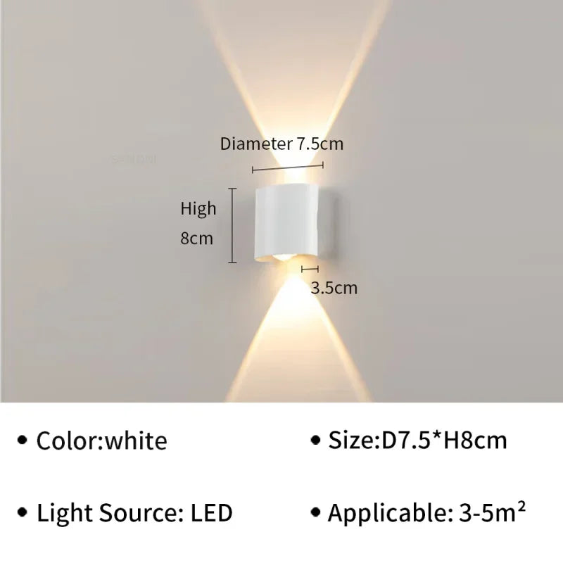 Modern LED Wall Lamp IP65 Waterproof Wall Lights for Outdoor Garden Sconce