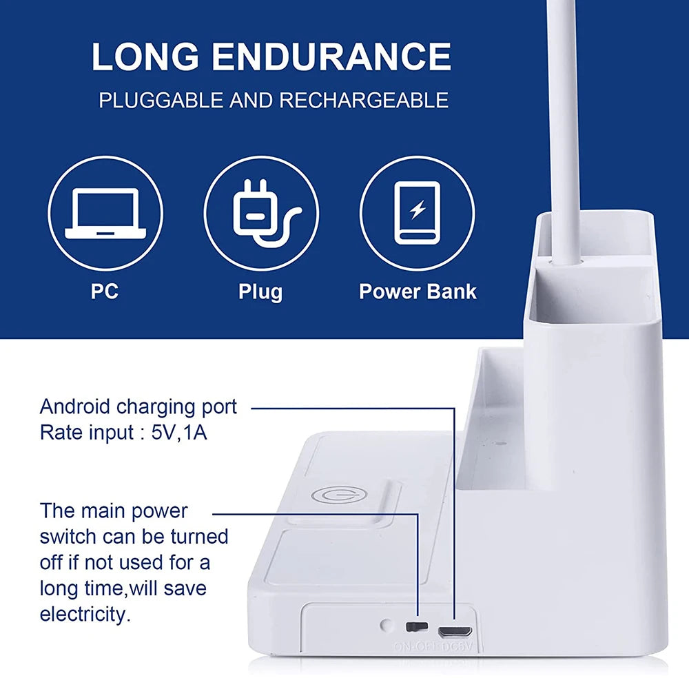 Desk Lamp Rechargeable Light Usb Led Table Lamp Office Study Reading Desk