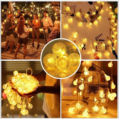 1.5-10m LED Crystal Ball Garland String Lights Indoor Decor Holiday Christmas Lamp