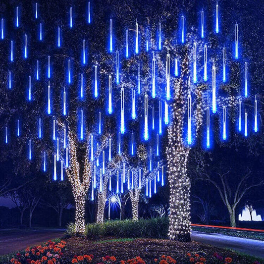 LED Meteor Shower Rain Lights Waterproof Falling Raindrop Fairy String Light