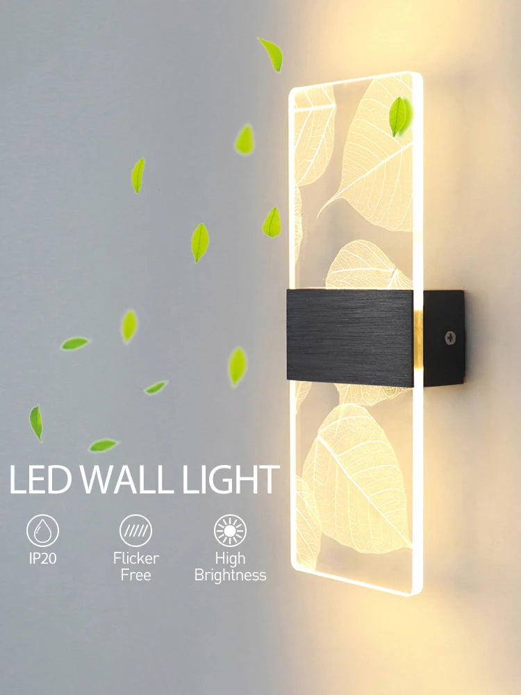 Acrylic Indoor Wall Lamp 6W LED Wall Light Bedroom Living Room Balcony