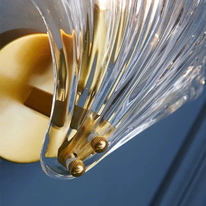 Nordic Simple Glass Shell Wall Lamp Bedroom Living Room Corridor Wall Light